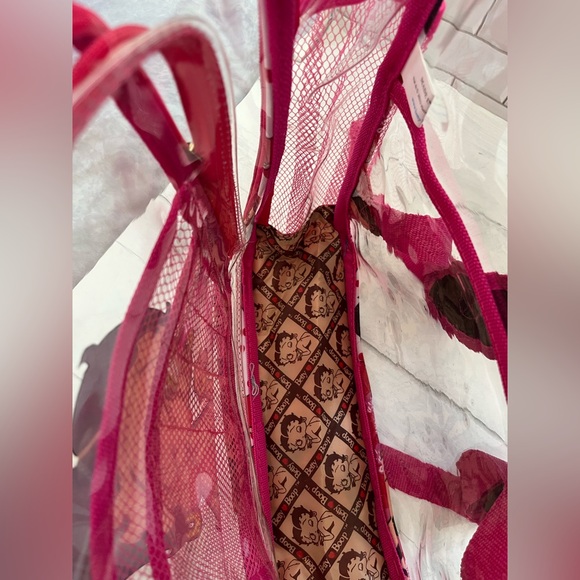 Betty Boop Large Clear Backpack Purse Lady Carry All Travel Bag PVC - Picture 10 of 11